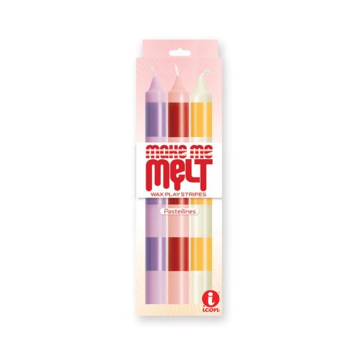 The 9'S Make Me Melt Sensual Warm Drip Candles 3Pk Stripes Pastellines