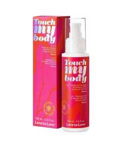 Love To Love Touch My Body 2-In-1 Massage Fluid & Intimate Lubricant Monoi 3.3 Oz.