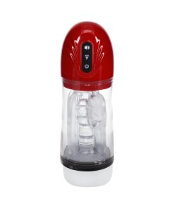 Pumped Sonicpull Masturbator Suction Vibration Multimedia Enhanced Metallic Red