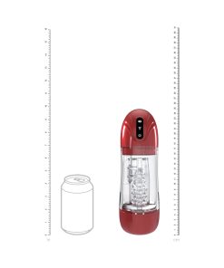 Pumped Sonicpull Masturbator Suction Vibration Multimedia Enhanced Metallic Red
