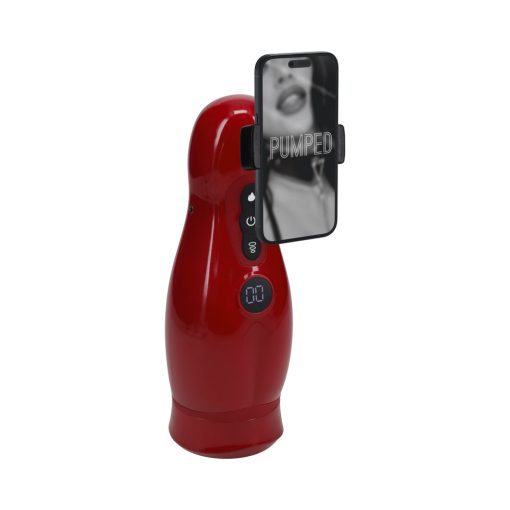 Pumped Virtuo Masturbator Suction Vibration Phone Attachment Metallic Red - Image 2