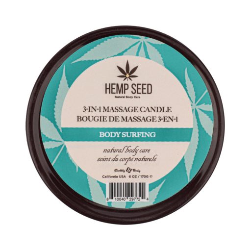 Earthly Body Hemp Seed 3-In-1 Massage Candle Body Surfing 6 Oz. - Image 2