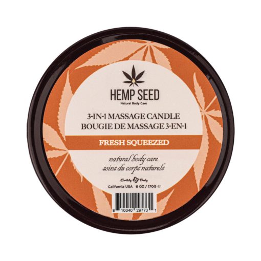 Earthly Body Hemp Seed 3-In-1 Massage Candle Fresh Squeezed 6 Oz. - Image 2