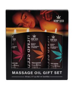 Earthly Body Hemp Seed Summer 2025 Massage & Body Oil Trio Gift Set
