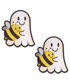 Pastease Boo-Bee Pasties: Kawaii Ghost With Bee Friend Nipple Covers