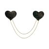 Pastease Chains: Black Shattered Disco Ball Heart With Gold Chains Pasties