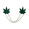 Pastease Chains: Shattered Glass Disco Ball Green Weed With Gold Chain Pasties