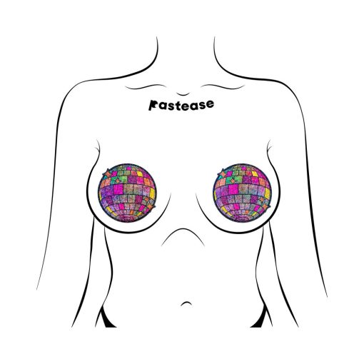 Pastease Disco Ball Nipple Covers Shimmering Glitter Pasties - Image 2