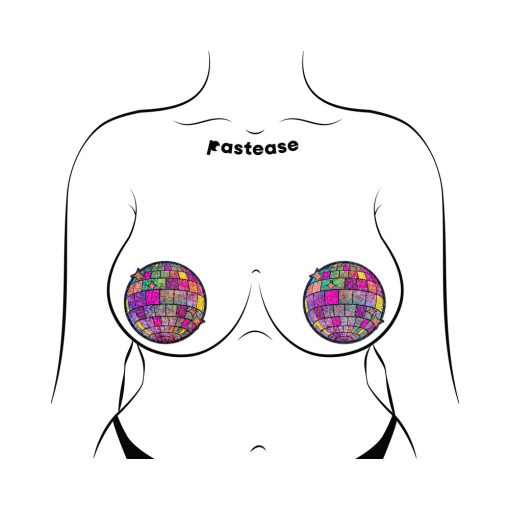 Pastease Disco Ball Nipple Covers Shimmering Glitter Pasties - Image 3