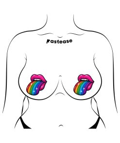 Pastease Taste The Rainbow Sparkling Tongue Out Breast Covers