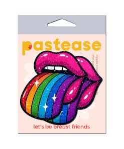 Pastease Taste The Rainbow Sparkling Tongue Out Breast Covers