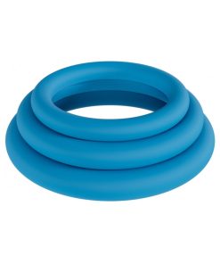 Levelz Classic Silicone Cock Ring Set Of 3 (Xs/S/M) Teal