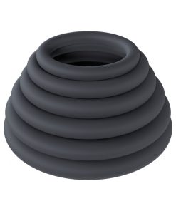 Levelz Classic Silicone Cock Ring Set Of 6 All Sizes Black