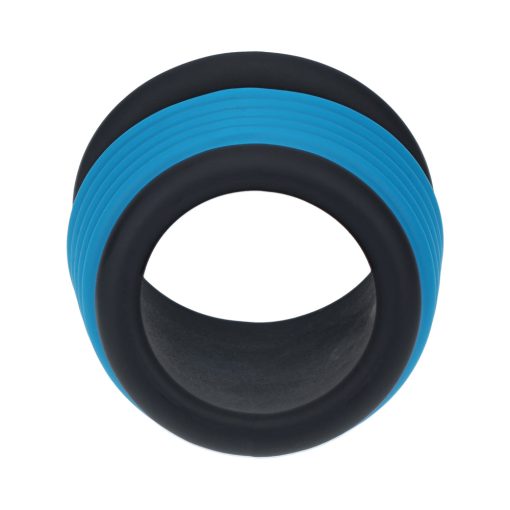 Levelz Tube Silicone Cock Ring Black/Teal - Image 2