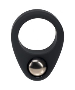 Levelz Liquid Silicone Single Weighted Ball Cock Ring Black