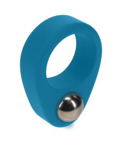 Alternative view of Levelz Liquid Silicone Single Weighted Ball Cock Ring Teal