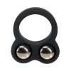Levelz Liquid Silicone Double Weighted Ball Cock Ring Black