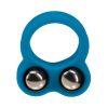 Levelz Liquid Silicone Double Weighted Ball Cock Ring Teal