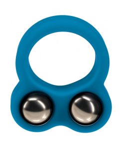 Levelz Liquid Silicone Double Weighted Ball Cock Ring Teal