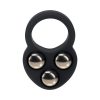 Levelz Liquid Silicone Triple Weighted Ball Cock Ring Black