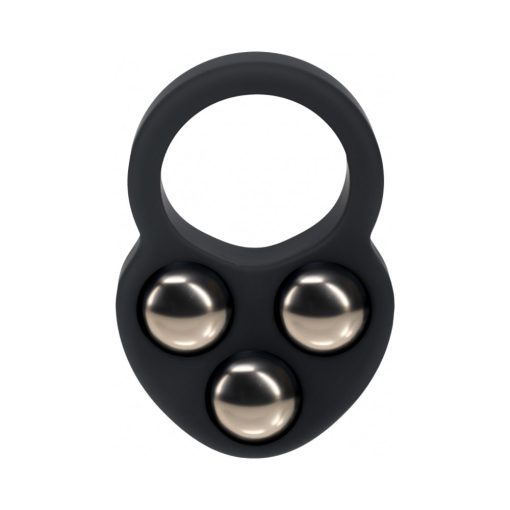 Levelz Liquid Silicone Triple Weighted Ball Cock Ring Black