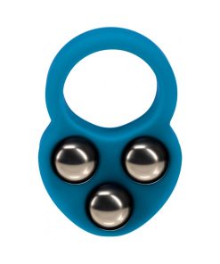 Levelz Liquid Silicone Triple Weighted Ball Cock Ring Teal