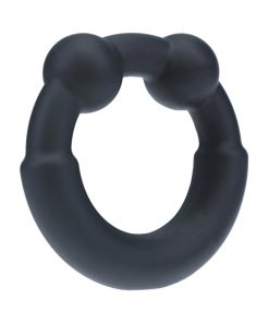 Levelz Metal & Silicone Cock Ring Black