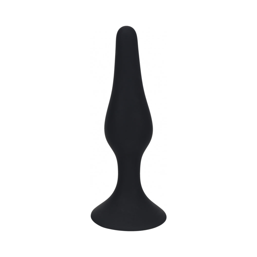 Levelz Slim Silicone Anal Plug Medium Black 1 Levelz Slim Silicone Anal Plug Medium Black
