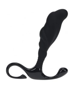 Levelz Rippled With Hard Loop Silicone Prostate Massager Large Black