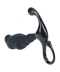Levelz Rippled With Hard Loop Silicone Prostate Massager Large Black 7 Levelz Rippled With Hard Loop Silicone Prostate Massager Large Black