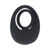 Levelz Vibrating Liquid Silicone Cock & Ball Ring Black
