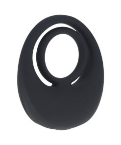 Levelz Vibrating Liquid Silicone Cock & Ball Ring Black
