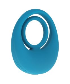 Levelz Vibrating Liquid Silicone Cock & Ball Ring Teal