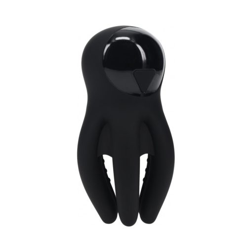 Levelz Digital Vibrating Silicone Penis Head Stimulator With Tentacles Black
