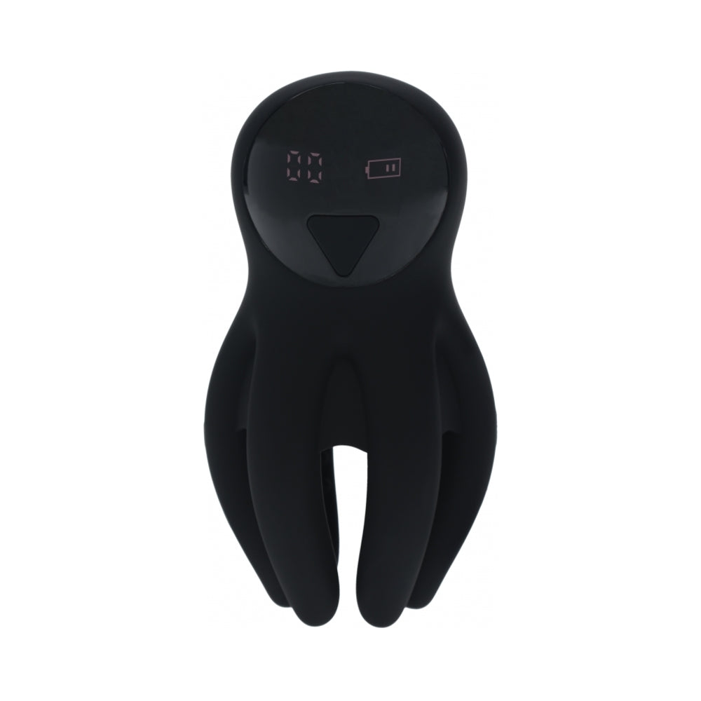Levelz Digital Vibrating Silicone Penis Head Stimulator With Tentacles Black 2 Levelz Digital Vibrating Silicone Penis Head Stimulator With Tentacles Black - Image 2