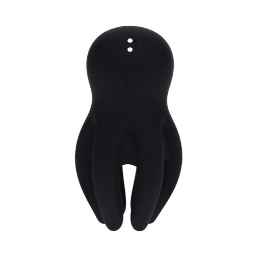 Levelz Digital Vibrating Silicone Penis Head Stimulator With Tentacles Black - Image 3