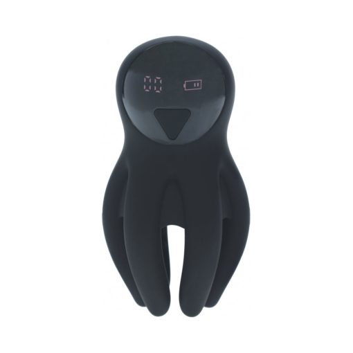 Levelz Digital Vibrating Silicone Penis Head Stimulator With Tentacles Black - Image 4