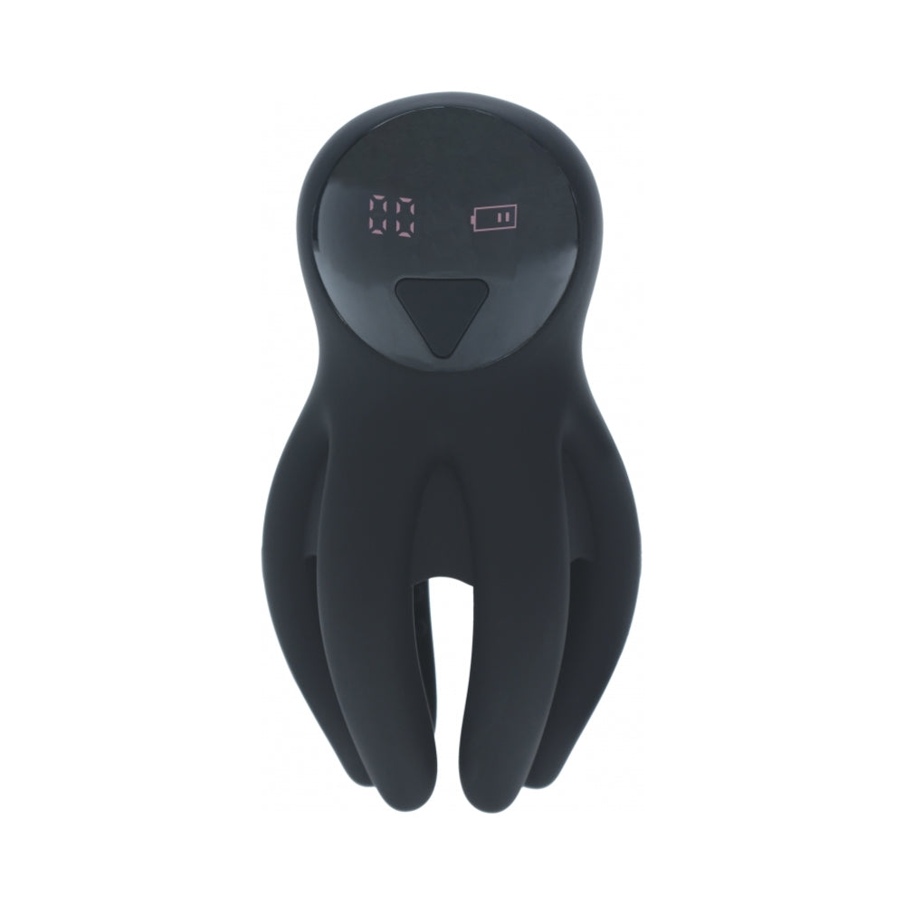 Levelz Digital Vibrating Silicone Penis Head Stimulator With Tentacles Black 4 Levelz Digital Vibrating Silicone Penis Head Stimulator With Tentacles Black - Image 4