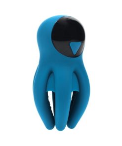 Levelz Digital Vibrating Silicone Penis Head Stimulator With Tentacles Teal