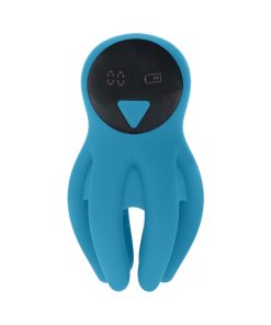 Levelz Digital Vibrating Silicone Penis Head Stimulator With Tentacles Teal