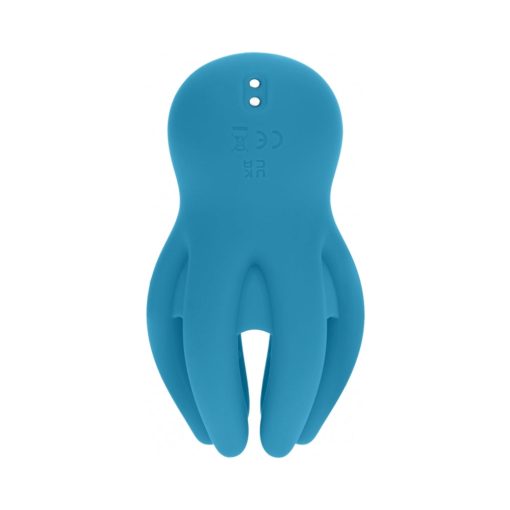 Levelz Digital Vibrating Silicone Penis Head Stimulator With Tentacles Teal - Image 3