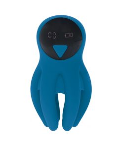 Levelz Digital Vibrating Silicone Penis Head Stimulator With Tentacles Teal