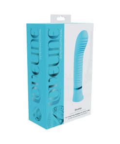 Loveline Divine Rechargeable Silicone Ribbed G-Spot Vibrator Blue