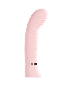 Loveline Divine Rechargeable Silicone Ribbed G-Spot Vibrator Pink