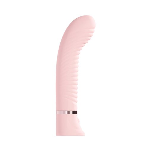 Loveline Divine Rechargeable Silicone Ribbed G-Spot Vibrator Pink - Image 3
