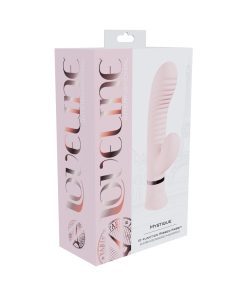 Loveline Mystique Rechargeable Silicone Ribbed Rabbit Vibrator Pink