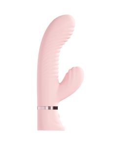 Loveline Mystique Rechargeable Silicone Ribbed Rabbit Vibrator Pink
