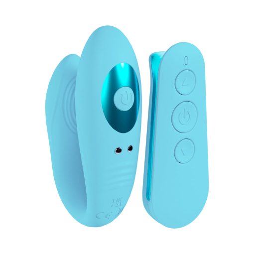 Loveline Charme Rechargeable Silicone Dual Motor Vibrator Blue - Image 2