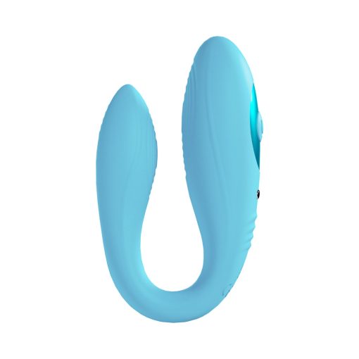 Loveline Charme Rechargeable Silicone Dual Motor Vibrator Blue - Image 3