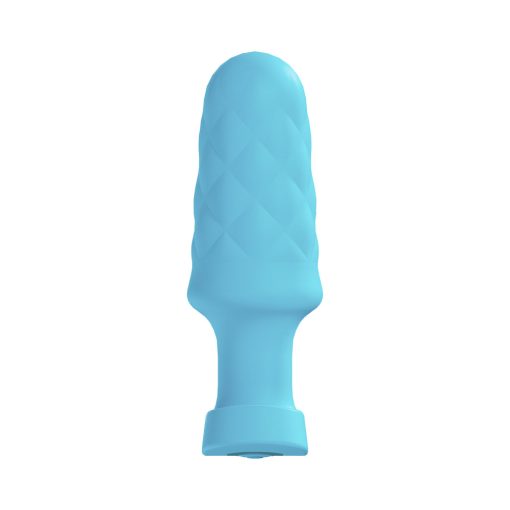 Loveline Velvet Rechargeable Silicone Remote Control Vibrating Plug Blue - Image 2